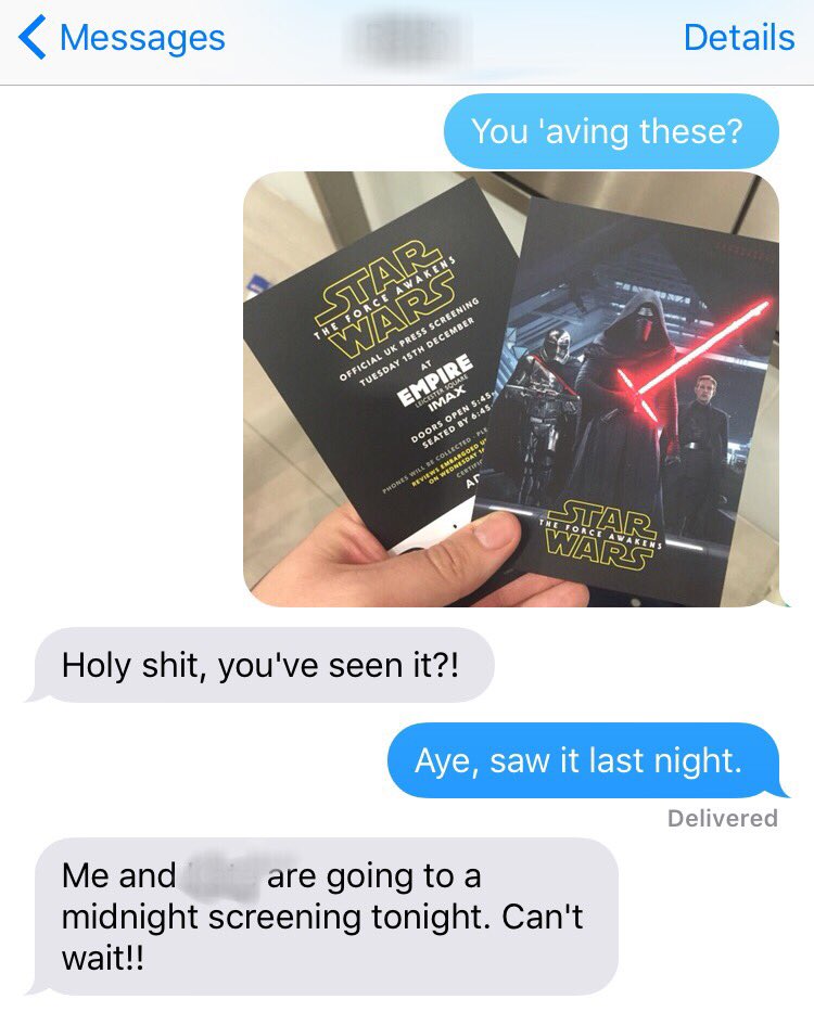 cymrogav's tweet photo. I saw Star Wars last night. 
This guy spoiled 3 massive TV shows for me. 
This is what justice looks like. https://t.co/K1yY8Mo2Lg