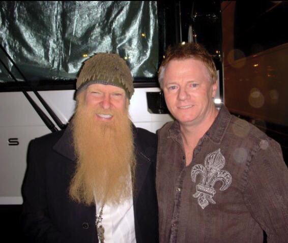 Happy Birthday to Billy Gibbons (ZZ Top) 66 today .. Hey look ..No glasses on Billy (with Dennis of 104.1 The Ranch) 