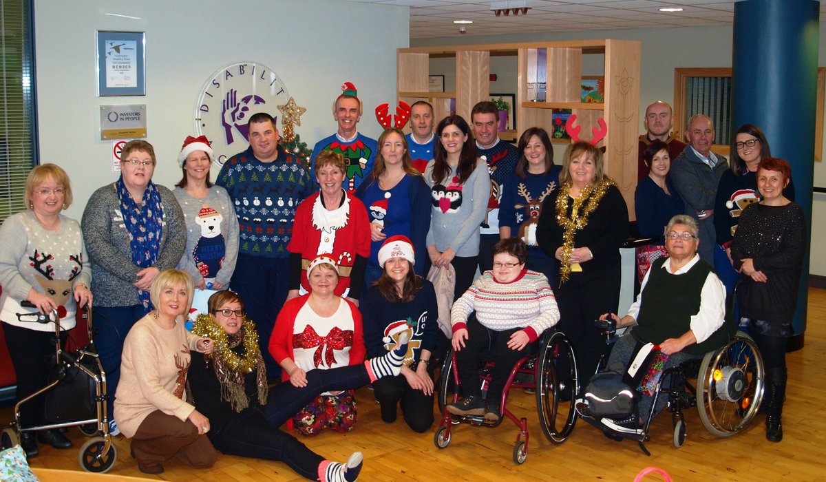 disabilityni's tweet photo. Disability Action staff are getting into the festive spirit on our Christmas Jumper Day! https://t.co/ooqRMQP3gx