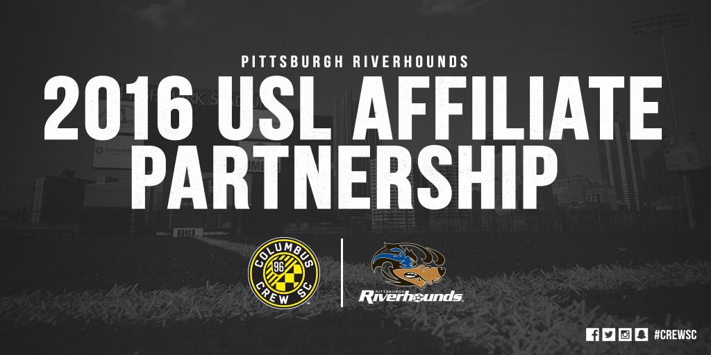 ColumbusCrew's tweet photo. NEWS: #CrewSC announces 2016 @USL affiliate partnership with the @PghRiverhounds. 

--> https://t.co/Gdl7Xod2KR https://t.co/we9UU0js25