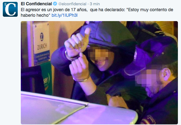 Colmenero's tweet photo. Cuando no pegas una buena hostia a tu hijo a tiempo... 

"Un subnormal de 17 años agrede a Rajoy en Pontevedra" https://t.co/bA8Tb6JMRv