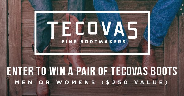 Last-minute holiday shopping? Win a pair of boots from <a href="/tecovas/">Tecovas</a>! That's a $250 value! Go: bit.ly/1QjIlzq