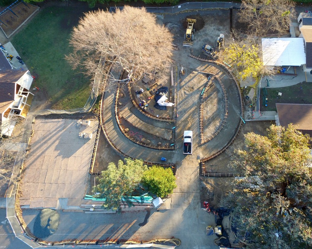 HillbrookSchool's tweet photo. Our students are thrilled to see our JK-2nd playground take shape. Progress! #Drone shot captured via #PhantomDJI. https://t.co/KXFA5xQER5