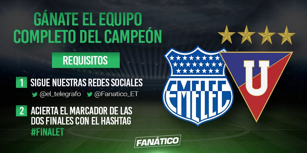 el_telegrafo's tweet photo. Acierte en las dos fechas de la #FinalET y gane la vestimenta de su equipo favorito. #CampeonatoEcuatoriano https://t.co/2cknu2ITW6