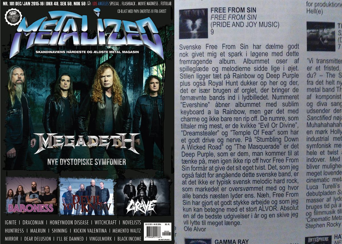 Great review in Metalized magazine (Denmark) 9/10! Thank you !! :-D