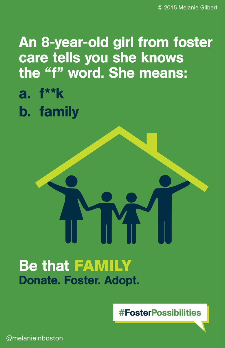 melanieinboston's tweet photo. Do you know the "F" word?
Find out when you #FosterPossibilities https://t.co/vxyXSHibpY