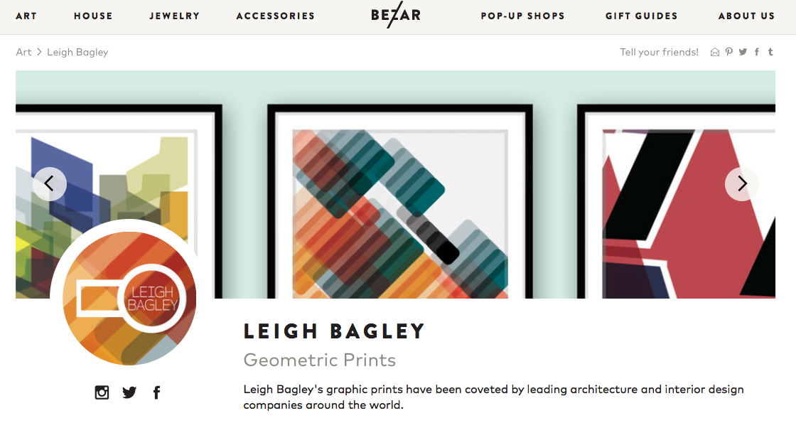 leighbagley's tweet photo. so pleased to announce you can now permanently shop my prints @bezar #howbezar #bezarart https://t.co/wvYAuziTVk
