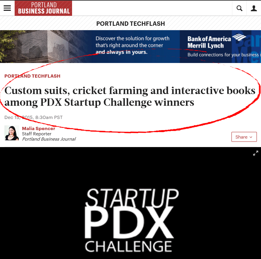 JamesPritchett's tweet photo. Time to make it happen @StartupCityPDX winners! Thanks @PDXBIZJournal #pdxchallenge https://t.co/a0n8a2zM49 https://t.co/GRB5C3alQM