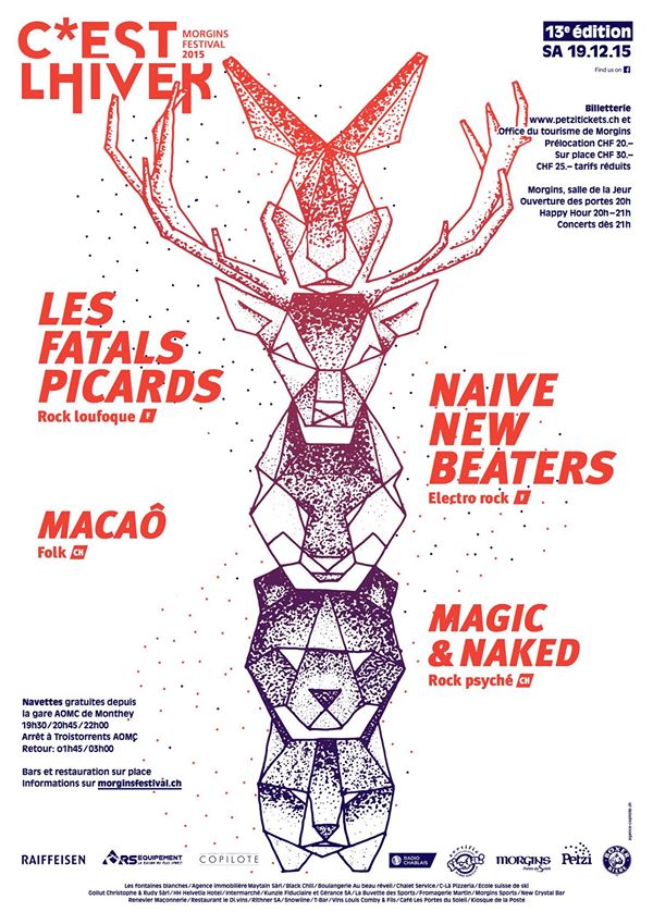 MorginsFestival's tweet photo. CE SAMEDI: #LesFatalsPicards #NaiveNewBeaters #Macaô et #MagicandNaked à #Morgins! Oublie pas ta préloc' à 20 boules https://t.co/3B4Adzc1HW