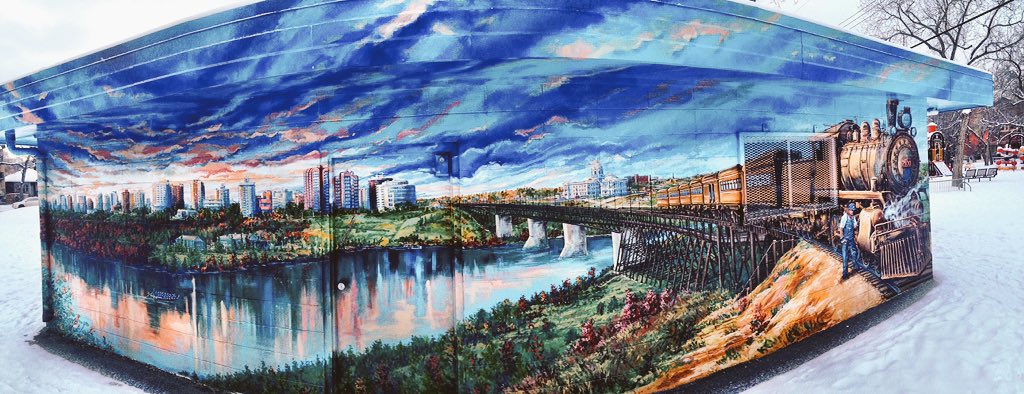 DMitchellCTV's tweet photo. Edmonton needs more of these. Colourful new mural in park at 114str-103ave. #yeg #PublicArt https://t.co/DhYZMZvzUA