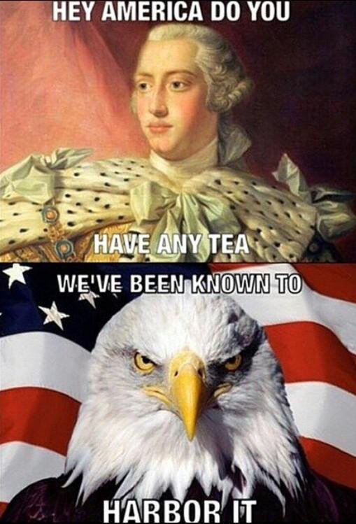 CloydRivers's tweet photo. 242 years ago today, we made the world's biggest batch of sweet tea and called it the Boston Tea Party. Merica. https://t.co/f1U446C8lt