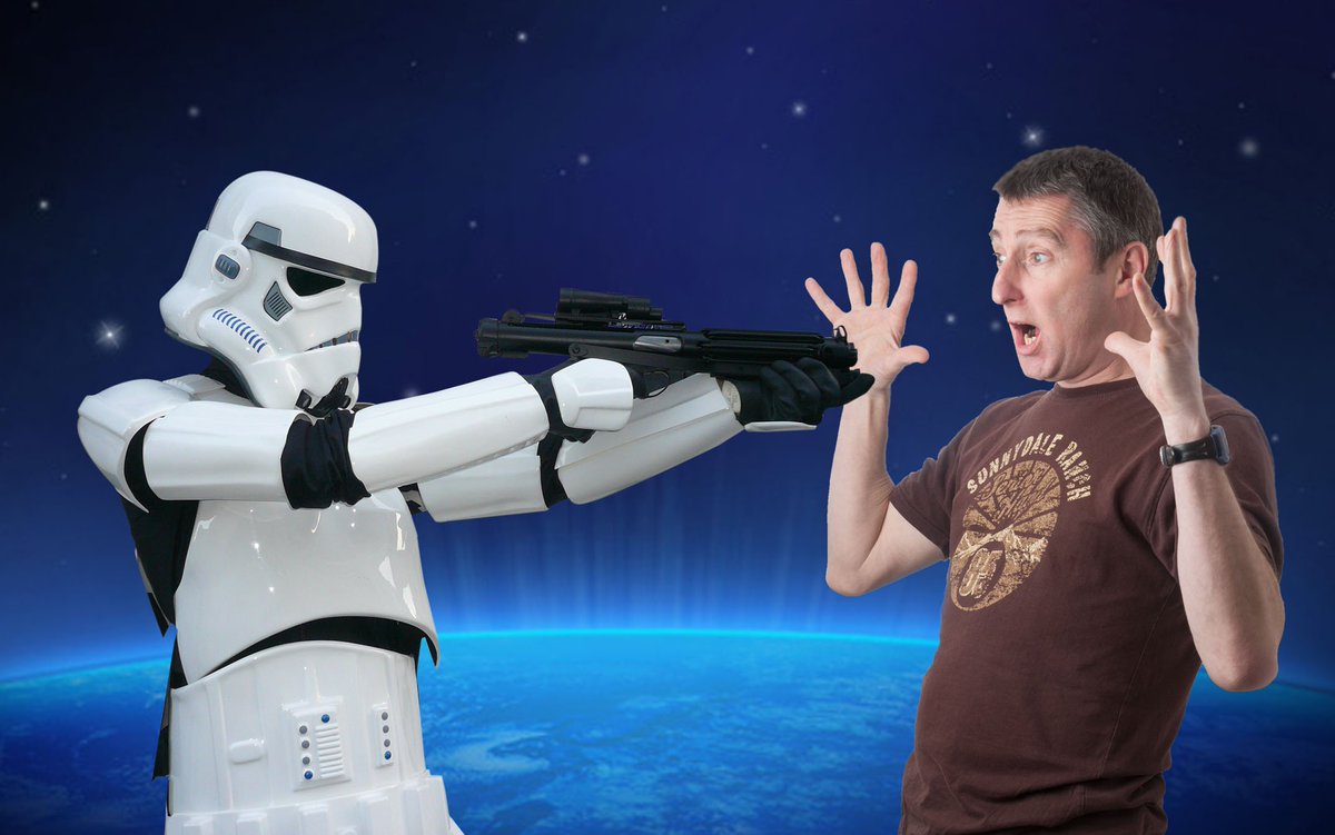 andrewrank2's tweet photo. The Force certainly Awakened here today, working away then rudely held at gunpoint by a Storm trooper. https://t.co/aVGVOVQkeJ