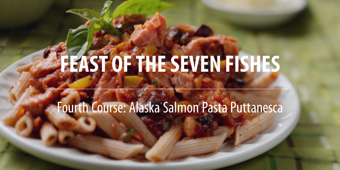 Alaska_Seafood's tweet photo. Alaska salmon pasta puttanesca also hits the spot for the #4thcourse. Enjoy! https://t.co/1ZiBYyl9qR #Feast7Fishes https://t.co/ezxM7kHsrE