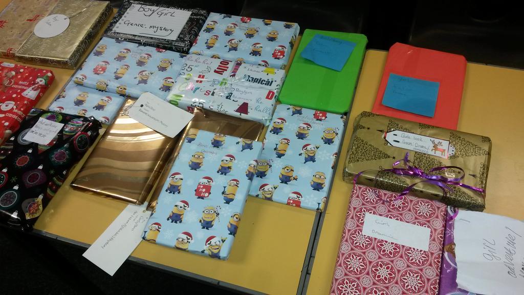 Lovely idea! Miss Caddow's S1 class wrapped &amp; swapped their favourite books today. Lending the gift of reading!
