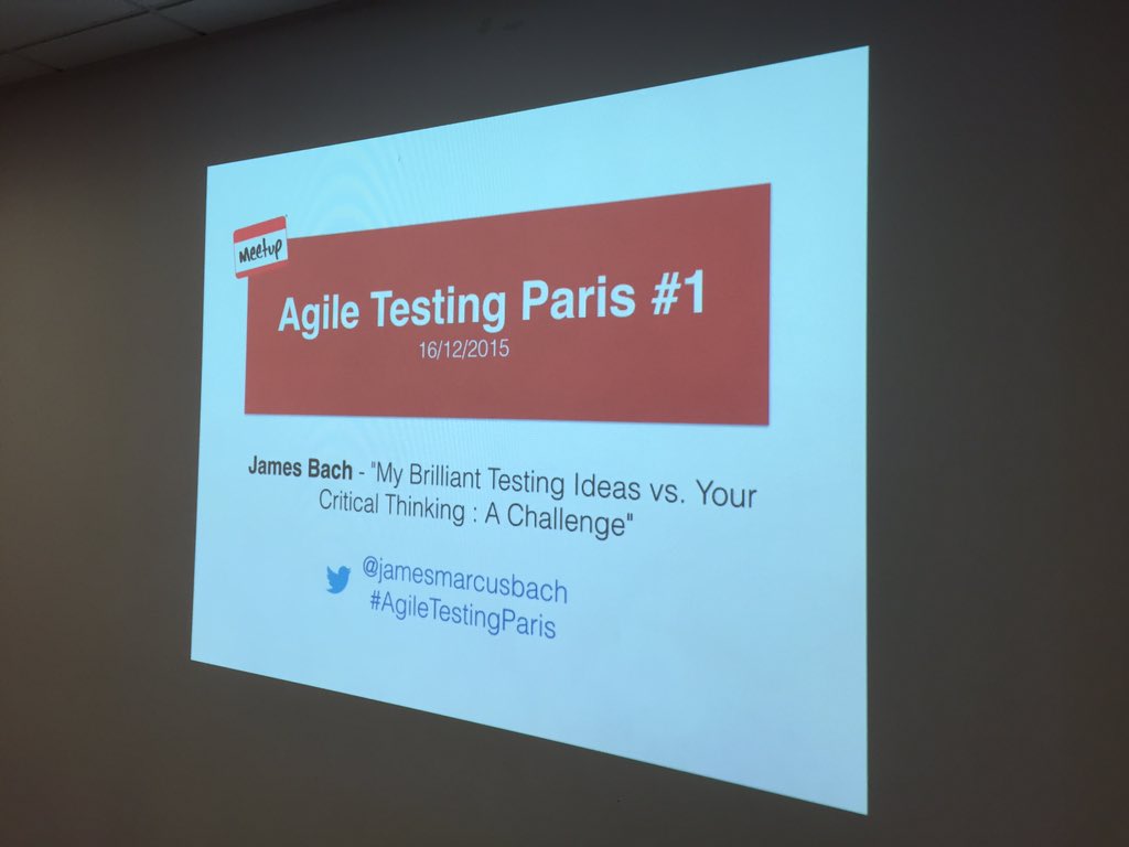 e_lalami's tweet image. Tout est en place pour accueillir le 1er #meetup #AgileTestingParis avec @jamesmarcusbach #Agile #Testing