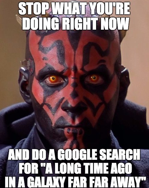 GenuineChicago's tweet image. Do what Mr. Maul says. You&apos;ll be happy you did. 

#StarWars #GoogleTrick #GoogleHack