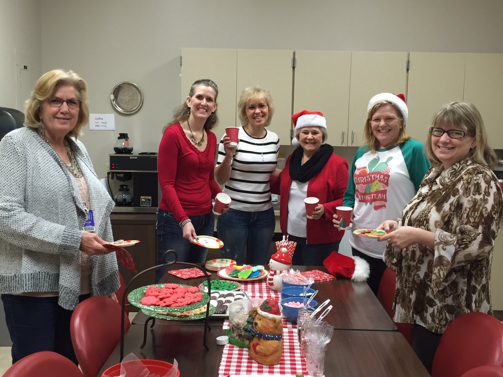 The <a href="/AlvinISD_EdFdn/">AlvinISD Education Foundation</a> serving Hot Cocoa and holiday goodies at admin this morning. Merry Christmas!
