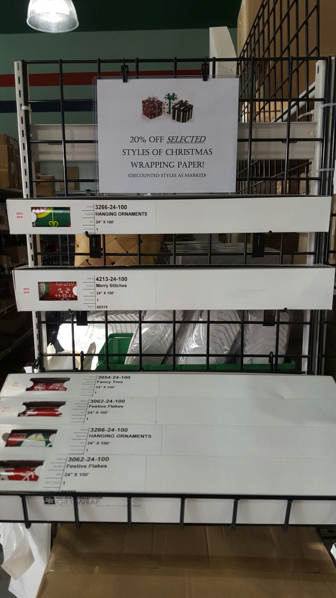 20% off selected styles of Christmas Wrapping Paper, while supplies last!