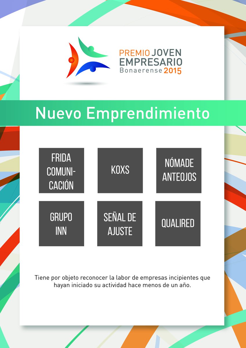 JEFEBAOk's tweet photo. #PJEB 2015 Categoría #NuevoEmprendimiento: #FridaComunicac #Koxs #Nómade #GrupoInn @Qualiredcom @sdaentw https://t.co/afAtaQGVpW