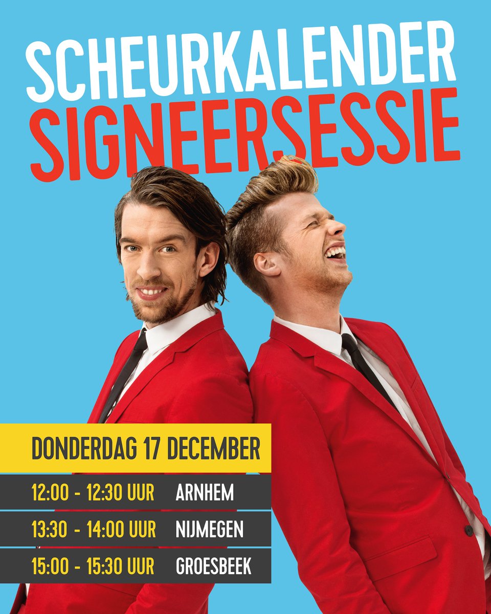Kom je morgen langs in Arnhem, Nijmegen of Groesbeek?
Wij oefenen alvast op onze handtekening 😉 #scheurkalender