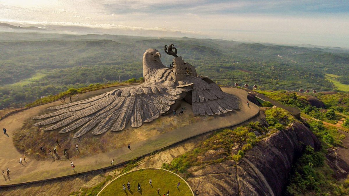 artively's tweet photo. #Artfacts The Jatayu #sculpture at the Jatayu Nature Park in Kerala. https://t.co/fkp4nxfiXE