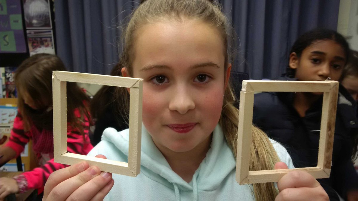 Eduneering's tweet photo. Erin #made a frame by butting pieces together 1st, then she made a second #frame with clean, strong #mitred #corners https://t.co/aHfTRdSN3n