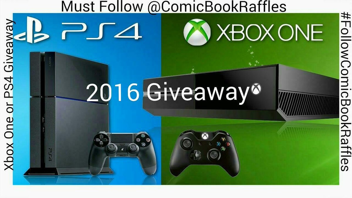 ComicBookRaffle's tweet photo. Xbox One or PS4 2016 Giveaway! Retweet, to win be sure to follow us Instagram. https://t.co/nApzUyhfMY