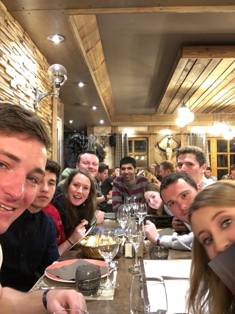 TowersHallSki's tweet photo. Dinner out at possibly the nicest restaurant @bethsarahhughes has ever been in! #TowersHallSkiTrip https://t.co/gZIZdlCjvy