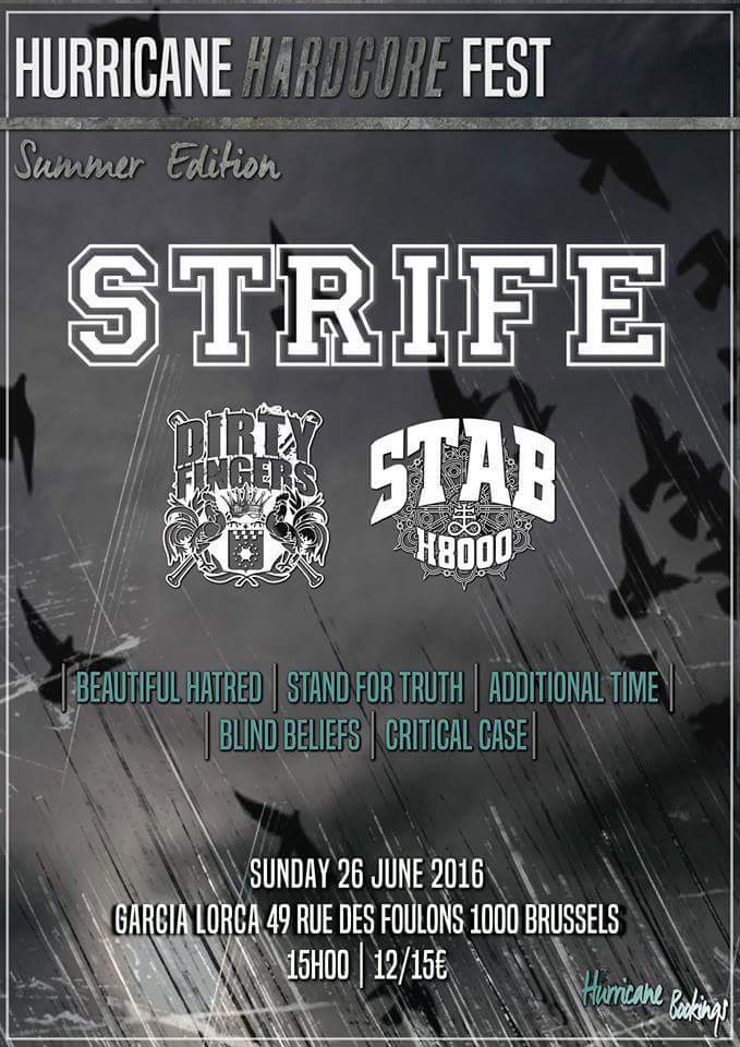 HurricaneBkg's tweet photo. Line up completed ! @Strife_LA  is the headliner !! Presales 12 € : info@hurricanebookings.com ! ! https://t.co/j1tSBruobz