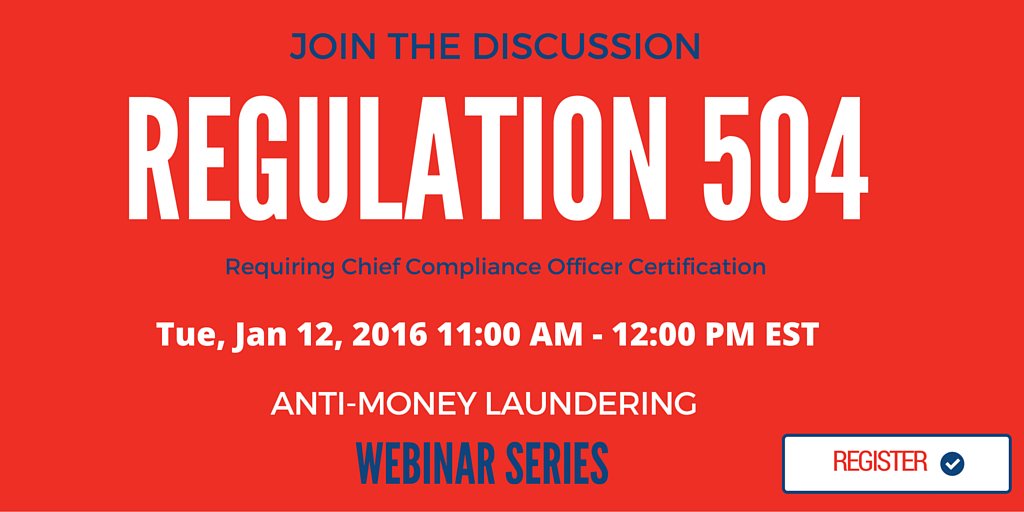 amlnavigator's tweet photo. Discuss the proposed #Regulation 504 requiring Chief #Compliance Officer #Certification https://t.co/ngIT3we1Z7 https://t.co/cbsBXvMOeL