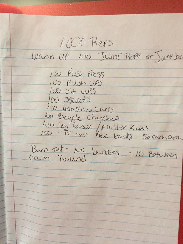 MrsMares's tweet photo. Killer workout right here. #WorkoutWednesday #workout #fitness #thousandreps https://t.co/DYlOplXMH1