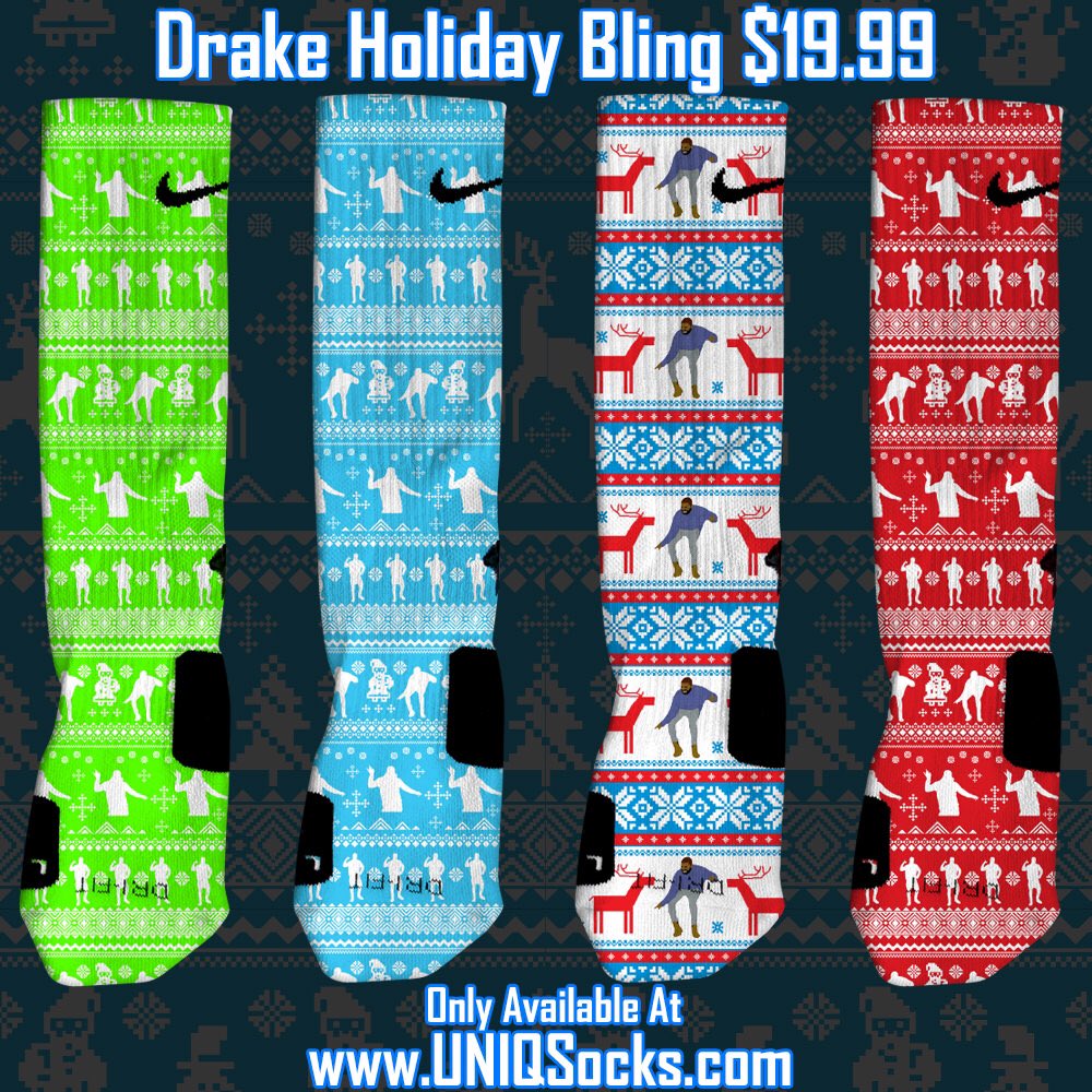 UNIQSocks's tweet photo. Retweet if you like our #Drake #HolidayBling #CustomElites #HotlineBling #Socks https://t.co/qSC4lkWUmv