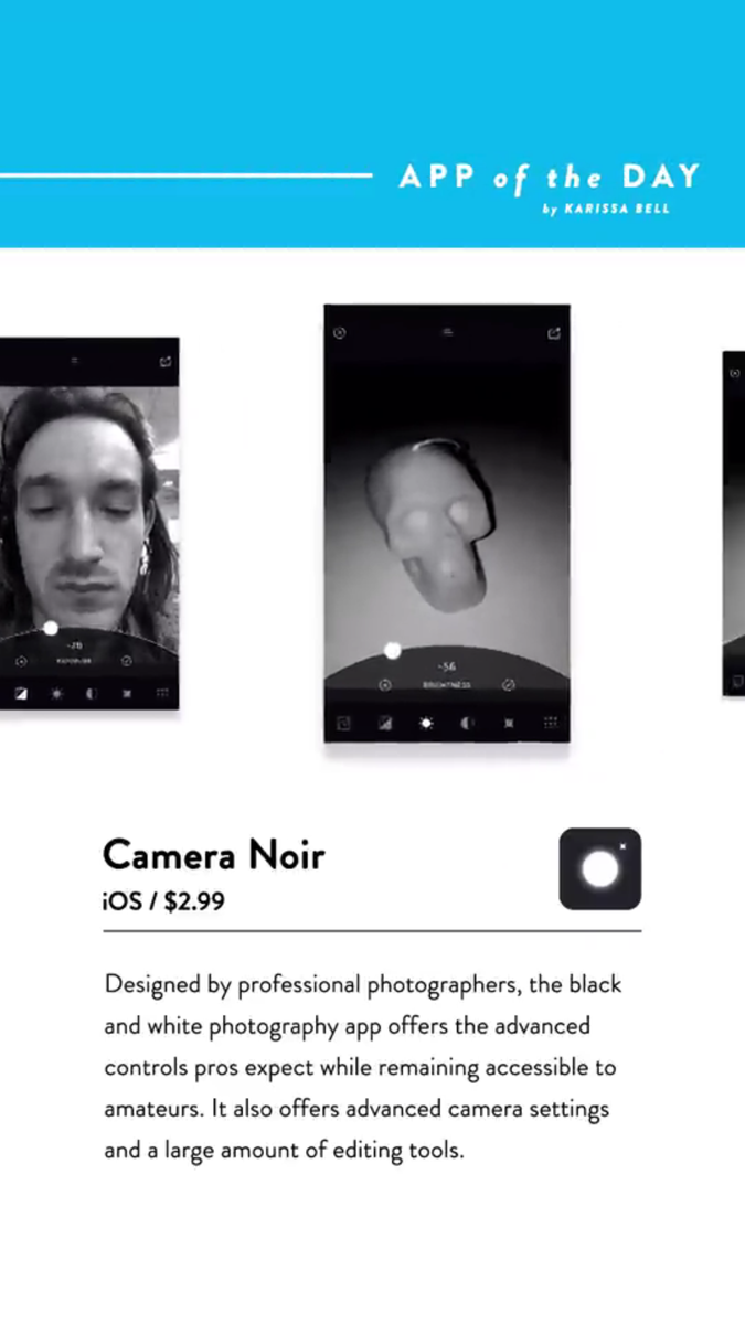 More love from <a href="/mashable/">Mashable</a>, thanks! <a href="/AppStore/">App Store</a> #cameranoir