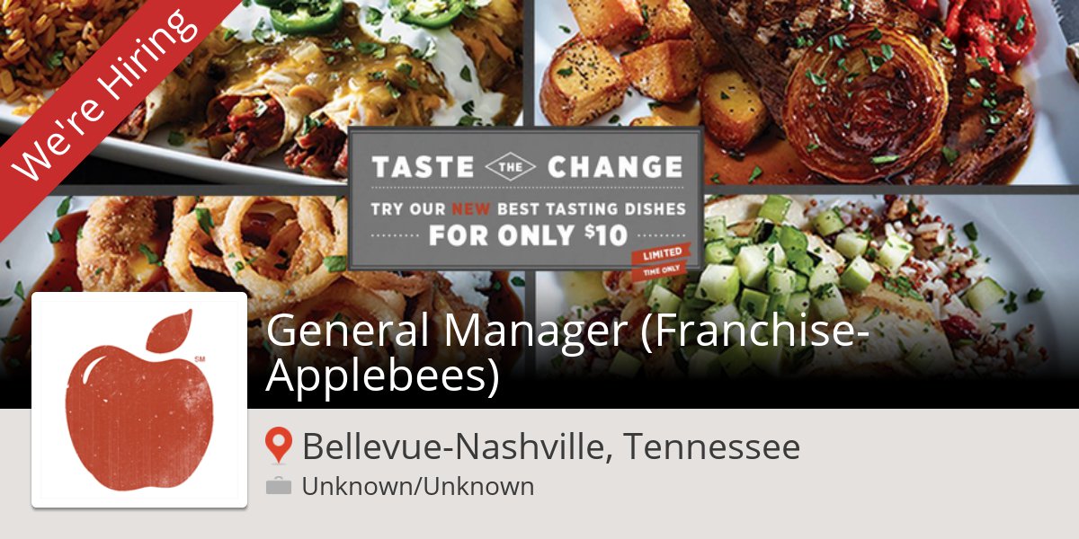 aut22ba's tweet photo. General Manager (#Franchise-#Applebees) (#Nashville) at #Applebees #job https://t.co/ErCS2FC58F https://t.co/WErwDu6ijZ