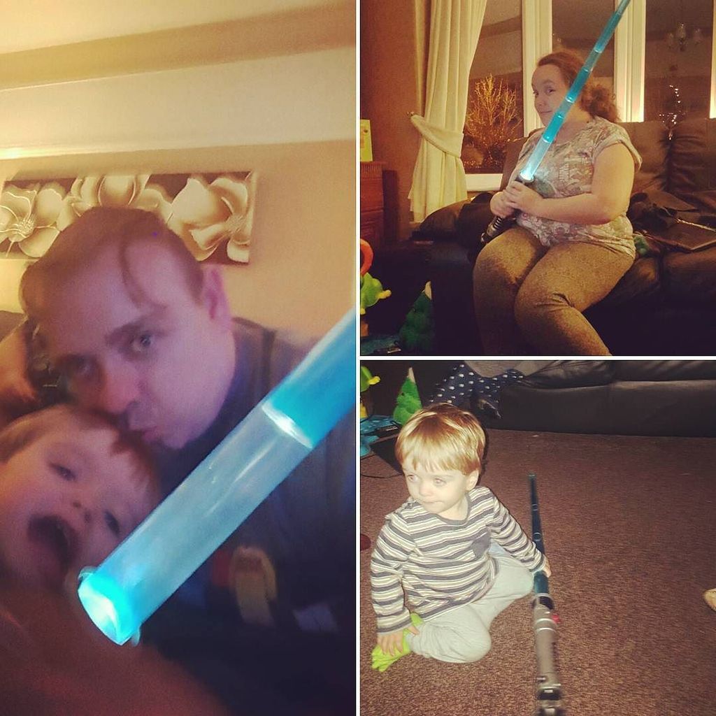 Myers316's tweet photo. Tonight's lightsaber training didn't go to plan.. #heisajedilikehisfatherbeforehim #ThereI… https://t.co/e4f4EKyQp9 https://t.co/JVLGhN5dnC