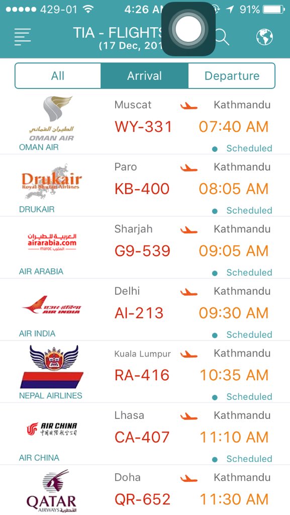 flightstatsnp's tweet photo. Busy day at TIA about to start. WY-331 just took off from Muscat, Oman. https://t.co/3PiONM0JTd