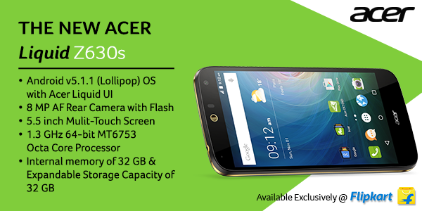 AcerPhones's tweet photo. 8 MP camera with 4000 mAh battery &amp; 3 GB RAM. Buy the new Acer Z630s only on @Flipkart https://t.co/qk4tWpLcYe https://t.co/ilO96vKFJd