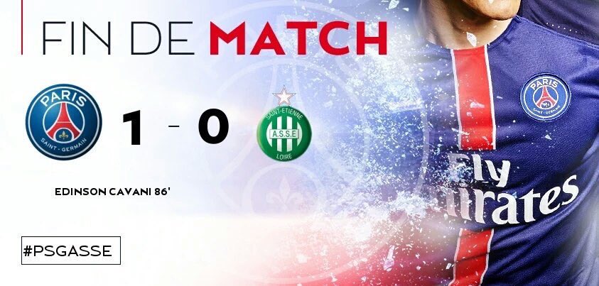 Gisteravond heeft PSG met 1-0 gewonnen van Saint-Étienne! In de afbeelding ziet u ook de doelpuntenmakers! #PSGASSE