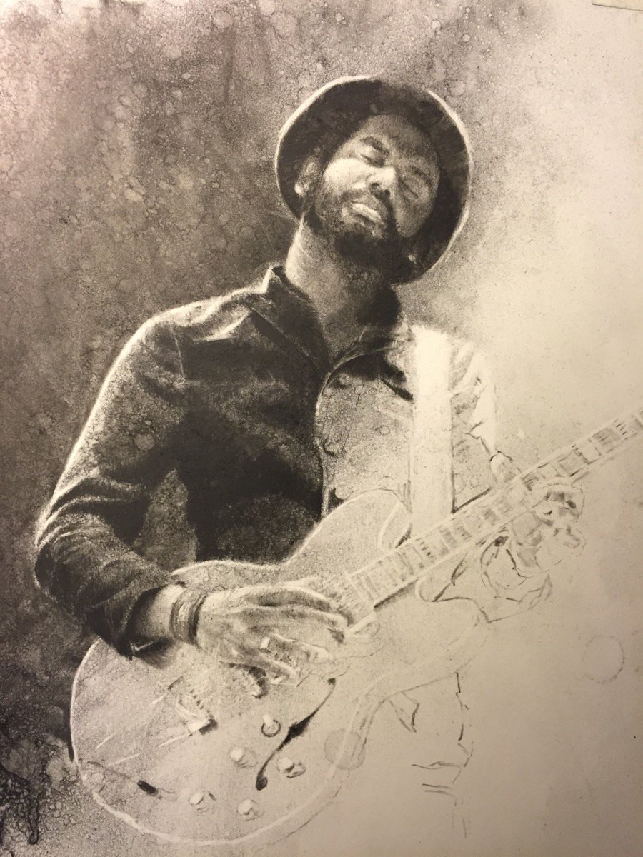joshcassidy's tweet photo. @GaryClarkJr Dude!!  I did another one of you!  I hope you like it!  This one's charcoal. https://t.co/vALehS1qLA