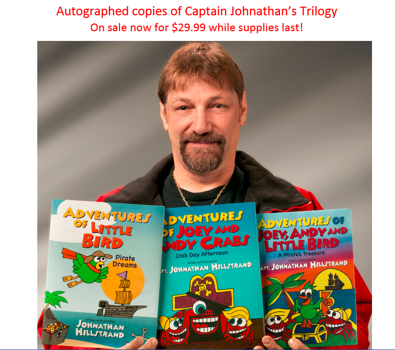 FVTimeBandit's tweet photo. AUTOGRAPHED copies of Captain Johnathan's trilogy of children's books on sale at https://t.co/YUqOUEICqm for $29.99! https://t.co/ZMil7dtAQg