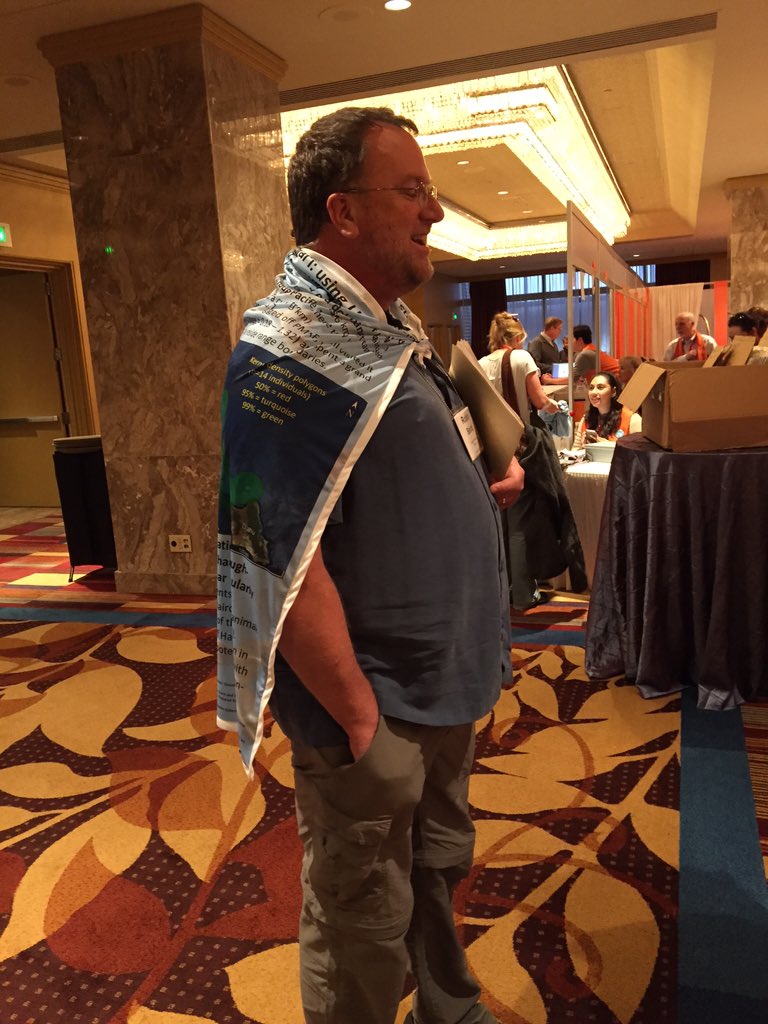 ljevanso's tweet photo. Trend setting science communication. The totally portable poster cape. Superhero science at #SMM2015 https://t.co/YPhu3D6P5i