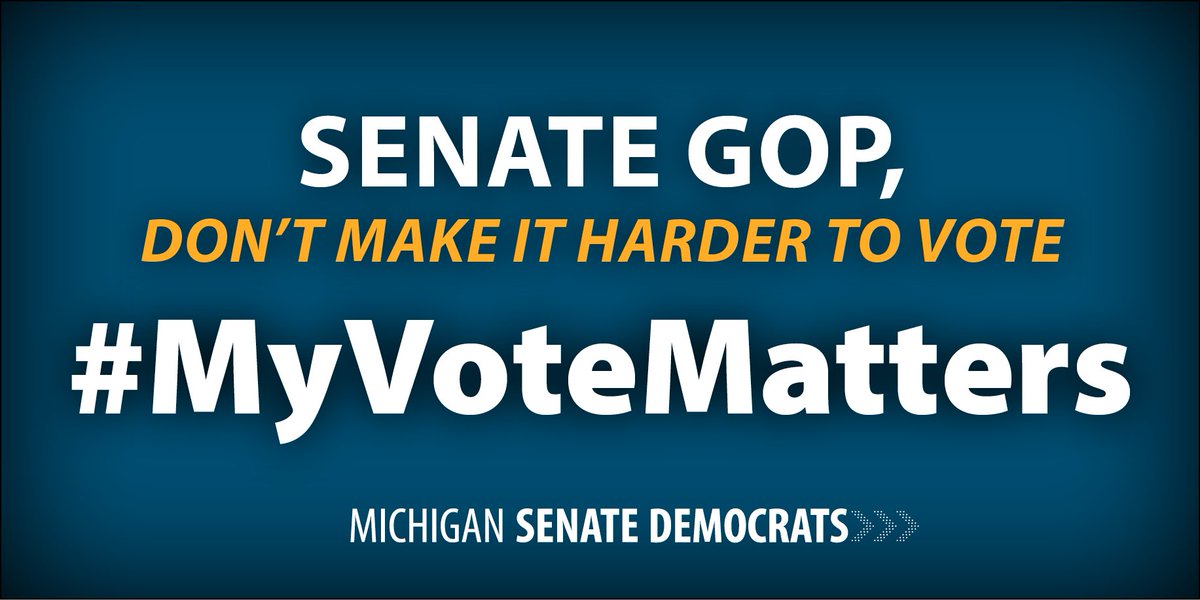 MISenDems's tweet photo. .@MISenate GOP just made voting harder. It's a slap in the face of democracy. Tell them NOW #MyVoteMatters https://t.co/y8cCScrvJG