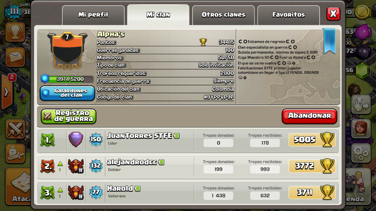Juanquevas's tweet photo. @Alvaro845 te invitamos a nuestro clan nuestro lider llego a liga legendaria primer colombiano en hacerlo saludes https://t.co/Rwq4q0xFR0
