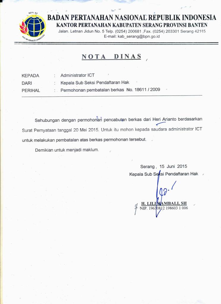 Contoh Surat Permohonan Pencabutan Berkas Di Bpn Proses Balik Nama