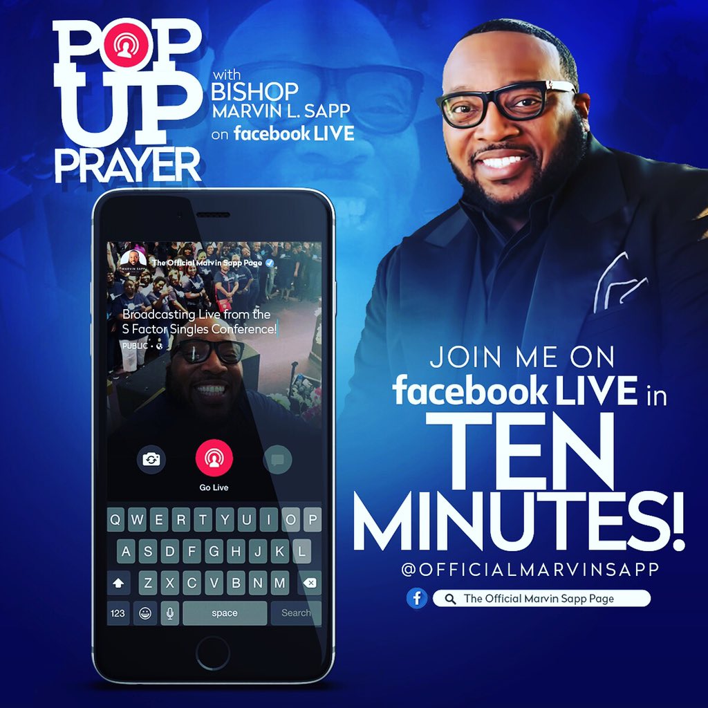 marvinsapp's tweet photo. It's 10:00am EST 12/24/15 Join me in 10min for #PopUpPrayerTime now on the #officialmarvinsapp Facebook fan page https://t.co/ULxRX0W4lN