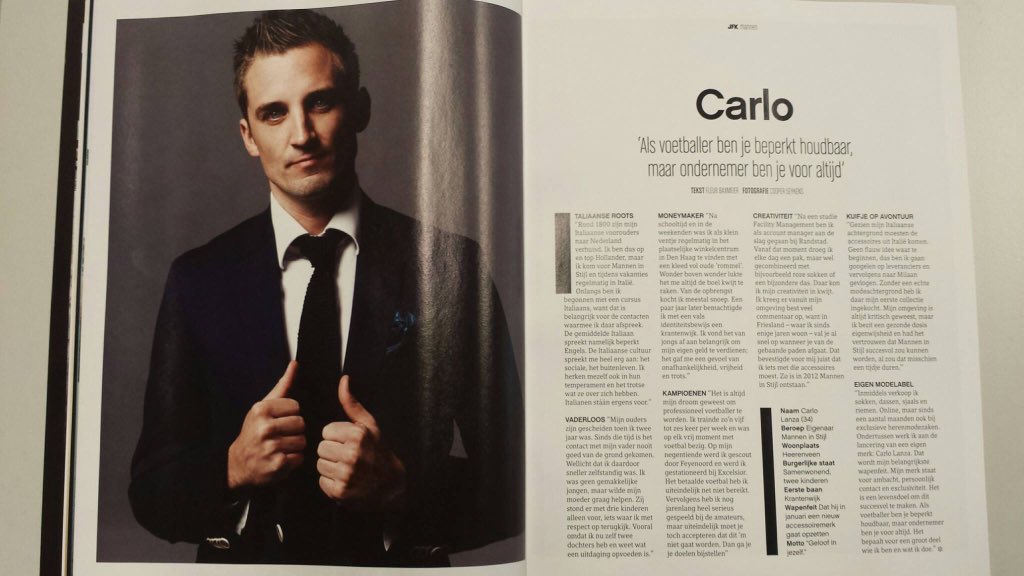 ForzaStoffel's tweet photo. mooi #artikel in @JFKmagazine
#selfmade #eigenpad #kwaliteit #ontwikkelen #durftedromen #ondernemen #FORZA Carlo 🙏🏻 https://t.co/Uu7t99WJIT