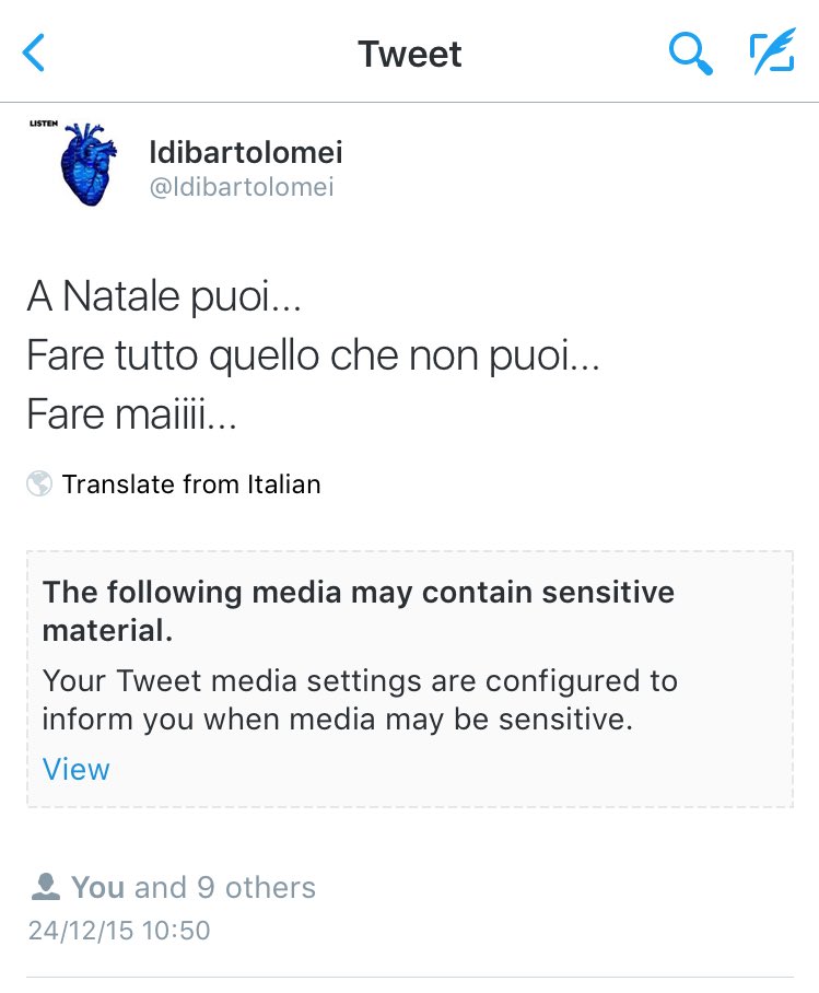 poltronaggio's tweet image. @ldibartolomei il Sig. Twitter sa bene cosa censurare.
#sensitivematerial