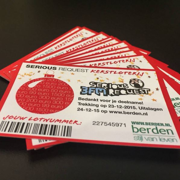 De uitslag van de Serious Request Kerstloterij is bekend! goo.gl/FqL8Ml #SR15 #loterij