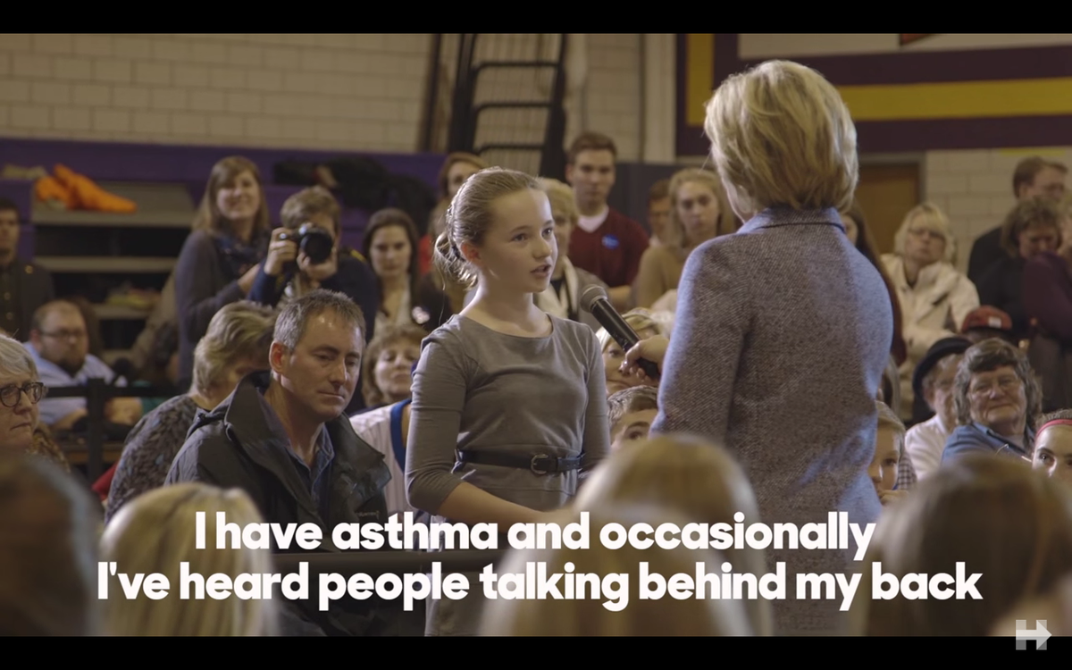 thehill's tweet photo. Mother hits back after Trump calls 10-year-old’s question to Clinton ’staged’ https://t.co/w6dV3MPhjj https://t.co/S3S4WbrGFz
