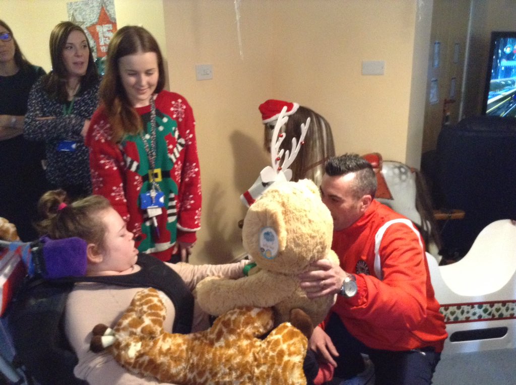 InvictaDynamos's tweet photo. We're enjoying a great visit to @DemelzaHospice delivering over 400 teddy bears. https://t.co/8dtDa20ngQ